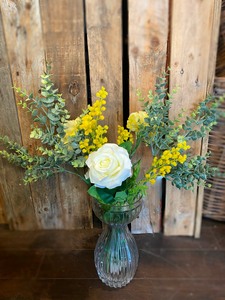 Luxury Yellow Faux Flower Arrangement with Vase