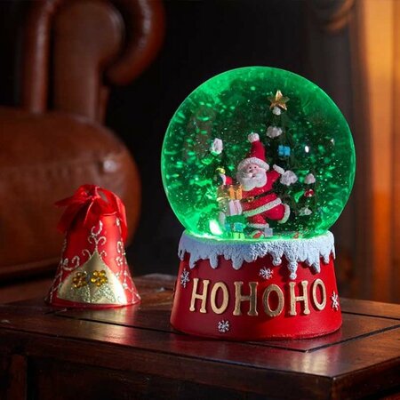 12cm Musical Santa SnowSpheres