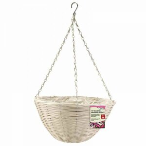 14in Seashell Faux Rattan Hanging Basket