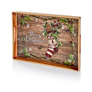 35 x 25cm Xmas Tray w Stocking