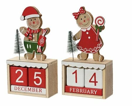 Advent calendar plywood gingerbread 2 assorted