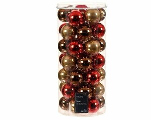 Bauble glass enamel-matt mix red/brown