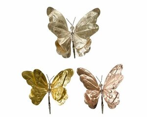 Butterfly polyester metalic on clip 3colours assorted