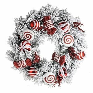 Candy Cane Snow Wreath