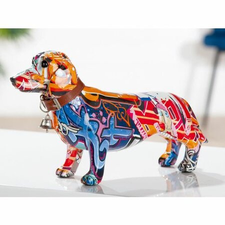 Dachshund "Street Art"  motif Graffiti Polyresin