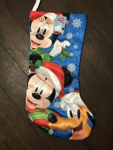 Disney Christmas Stocking Blue Mickey, Minnie & Otto