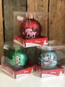 Disney Glass Bauble Mickey & Minnie