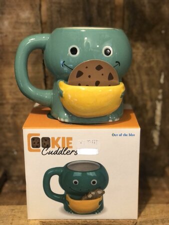 Dolomite Mug, Cookie Cuddler, Dinosaur