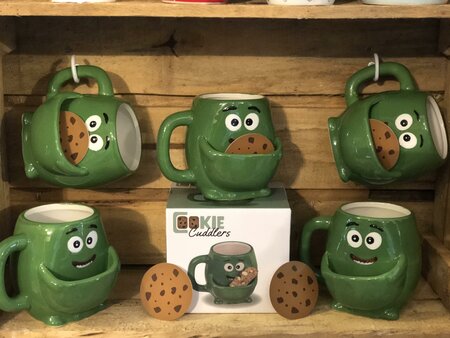 Dolomite Mug, Cookie Cuddler, green Monster