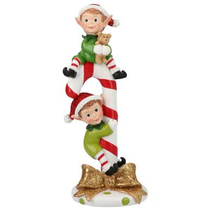 Elf climbing on candy stick poly