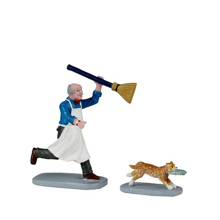 Lemax Feline Fish Thief (set of 2)