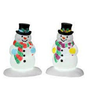 Lemax - HOLLY HAT SNOWMAN, SET OF 2