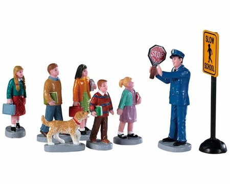 Lemax - THE CROSSING GUARD, SET OF 8