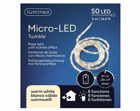 Micro LED rope light 8 function twinkle effect BO outdoor