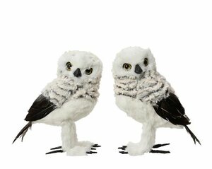 Owl artificial fur feathers 2 assorted