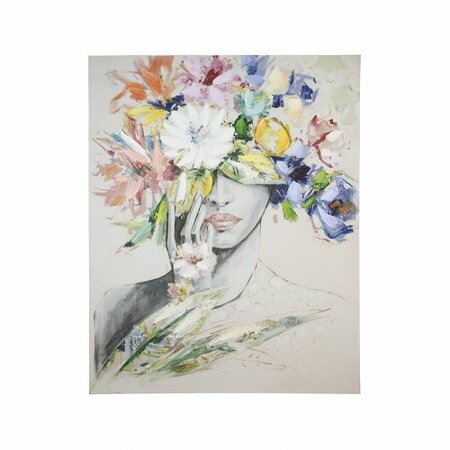 Picture rectangular "Woman with flower hat"