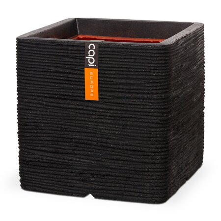 Planter square Rib 40x40x40 black