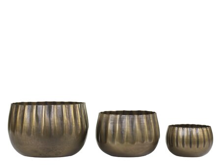 Planter w. grooves set of 3