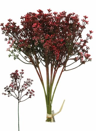 PLASTIC FELICITY BUD SPRIG RED (10pcs per bunch)