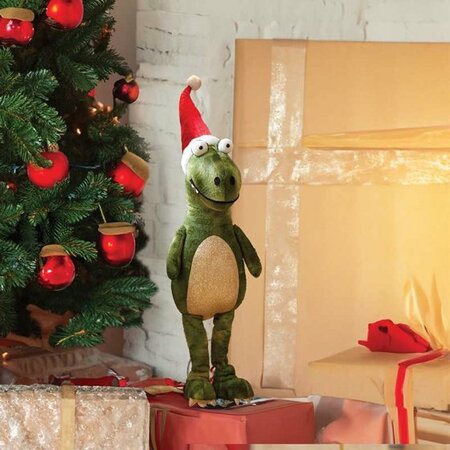 Standing Festive Dino - Green