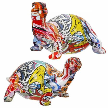 Turtle "Street Art" Graffiti motif Polyresin -2  Assorted