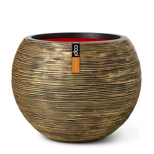 Vase ball Rib  62x48 black gold