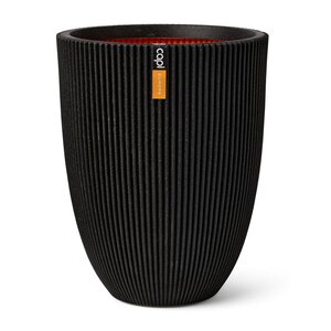 Vase elegant low Groove 34x46 black