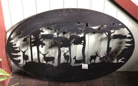 WALL ART OVAL DEER