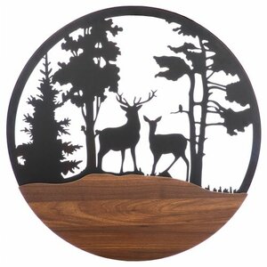 Wall relief, round, "Deer in the forest"